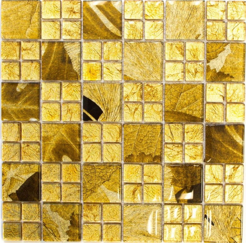Mosaic back panel Translucent combination glass mosaic Crystal Desert gold MOS88-8DSG_f