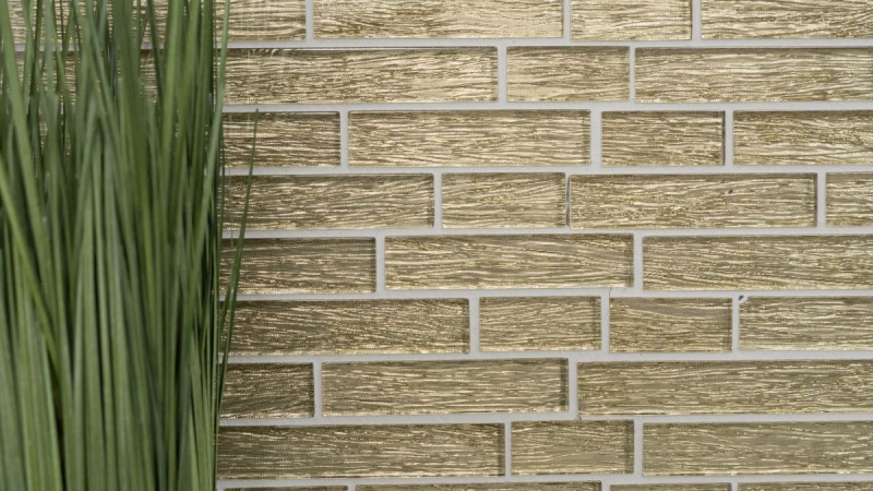 Mosaic back panel Translucent composite glass mosaic Crystal Chic gold MOS86-8CGO_f