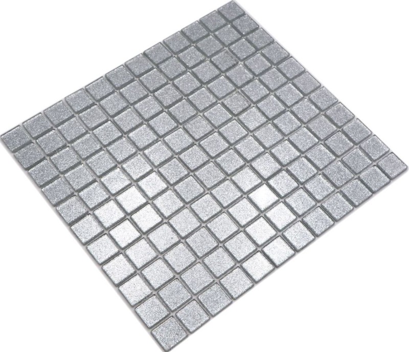 Mosaic back panel Translucent glass mosaic Crystal silver hammered MOS60-0207_f