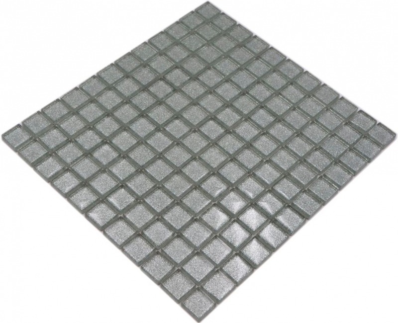 Mosaic back panel Translucent glass mosaic Crystal silver hammered MOS70-0207_f