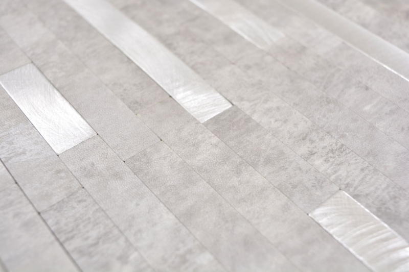 Échantillon manuel composite vinyle aspect pierre Cement grey/Silver Carreau mosaïque mur carrelage - échantillon manuel
