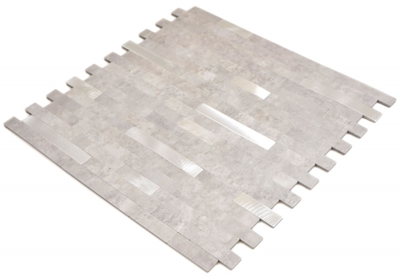 Échantillon manuel composite vinyle aspect pierre Cement grey/Silver Carreau mosaïque mur carrelage - échantillon manuel