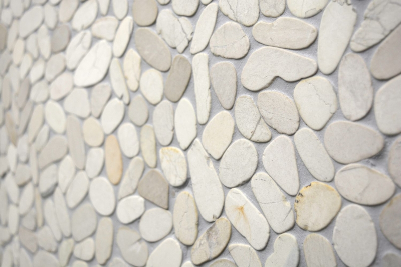 Mosaic tile river pebble stone pebble cut white 5 7 MOS30-IN14_f