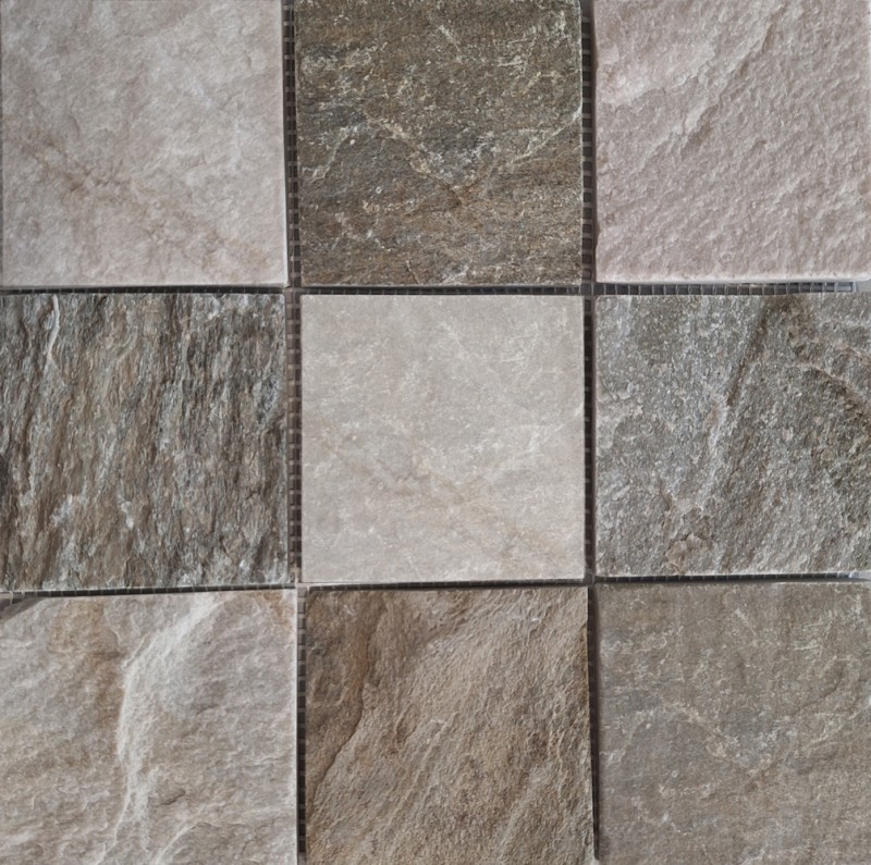 Mosaik Fliese Quarzit Naturstein Quarzit beige grau Küchenrückwand Spritzschutz MOS36-0210_f