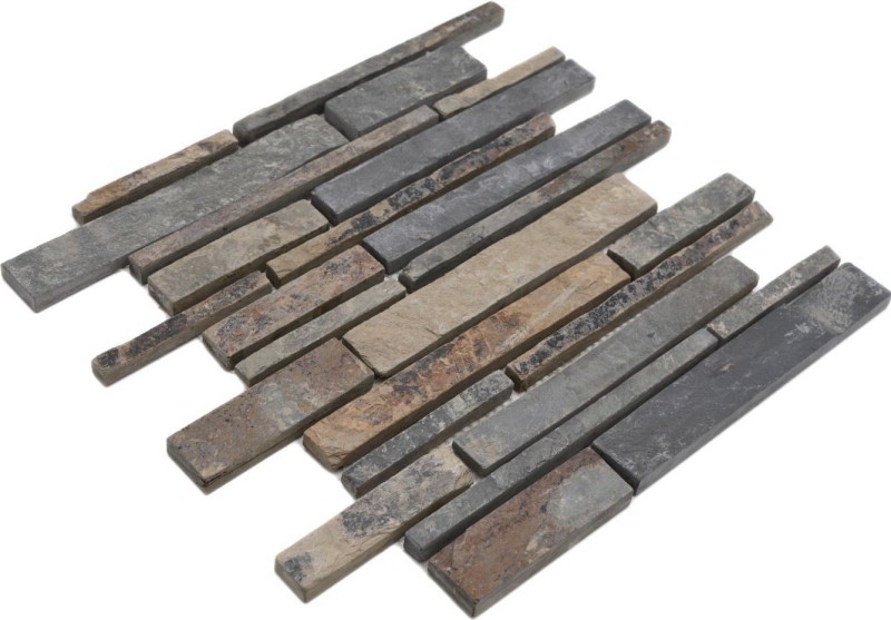 Mosaic tile slate natural stone rust brick slate rustic wall cladding kitchen tile MOS34-2525_f