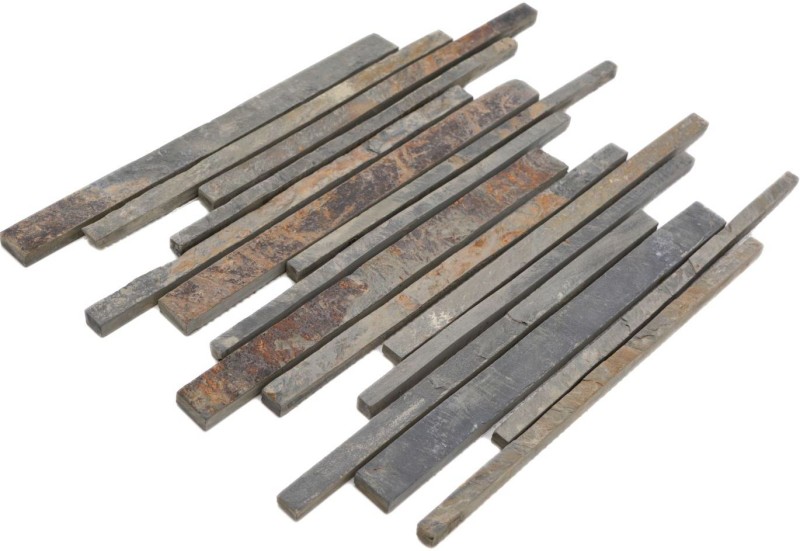 Mosaic tile slate natural stone rust rods slate wall cladding wall cladding rustic MOS34-S69_f