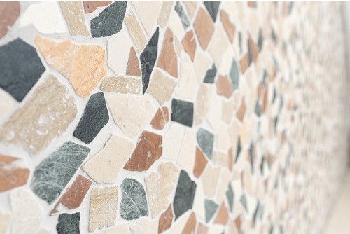 Piastrella di mosaico marmo pietra naturale crema beige rosso verde frattura Ciot Casuale MOS44-1204_f