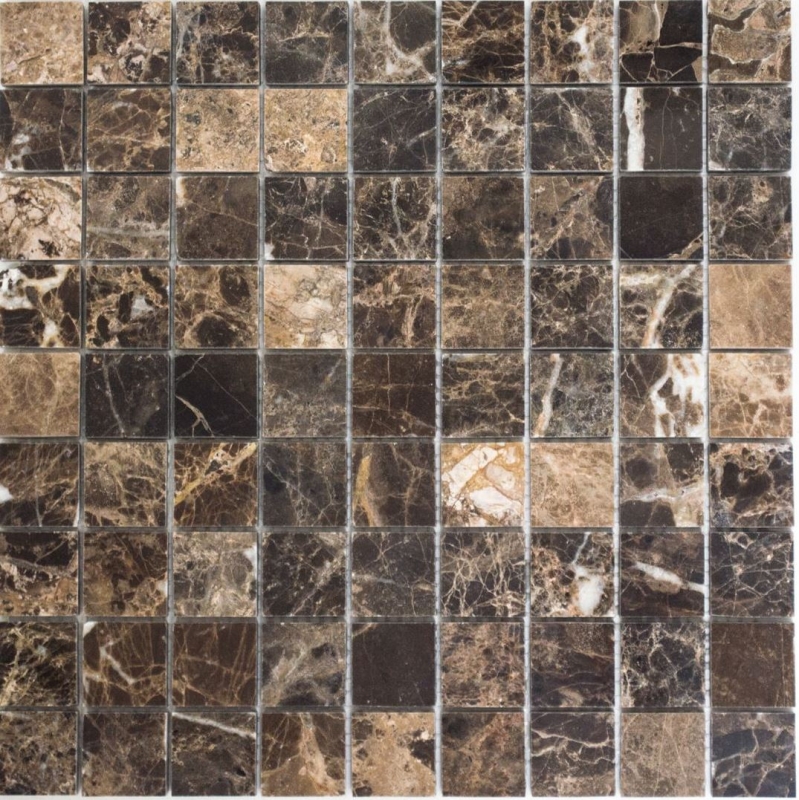 Mosaic tile marble natural stone Impala brown polished MOS42-1306_f