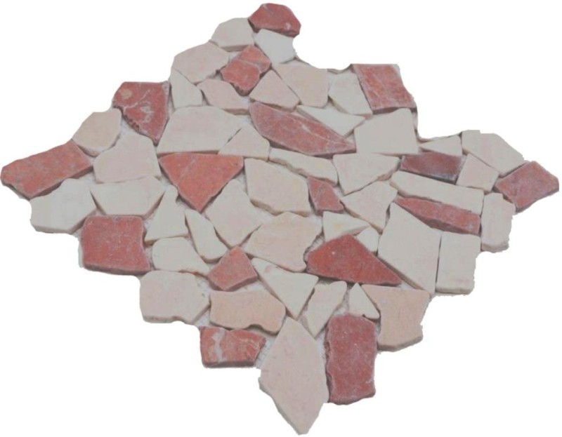 Mosaik Fliese Marmor Naturstein rot beige Bruch Ciot Rosso Verona Botticino MOS44-1002_f