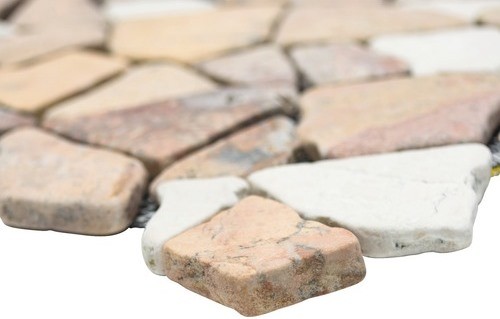 Piastrella di mosaico in marmo pietra naturale beige rosso cava Ciot RossoCream MOS44-30-130_f