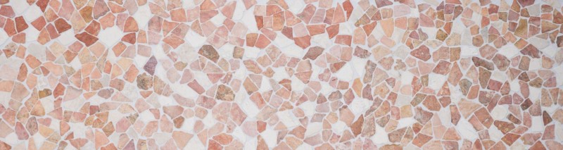 Mosaic tile marble natural stone beige red quarry Ciot RossoCream MOS44-30-130_f