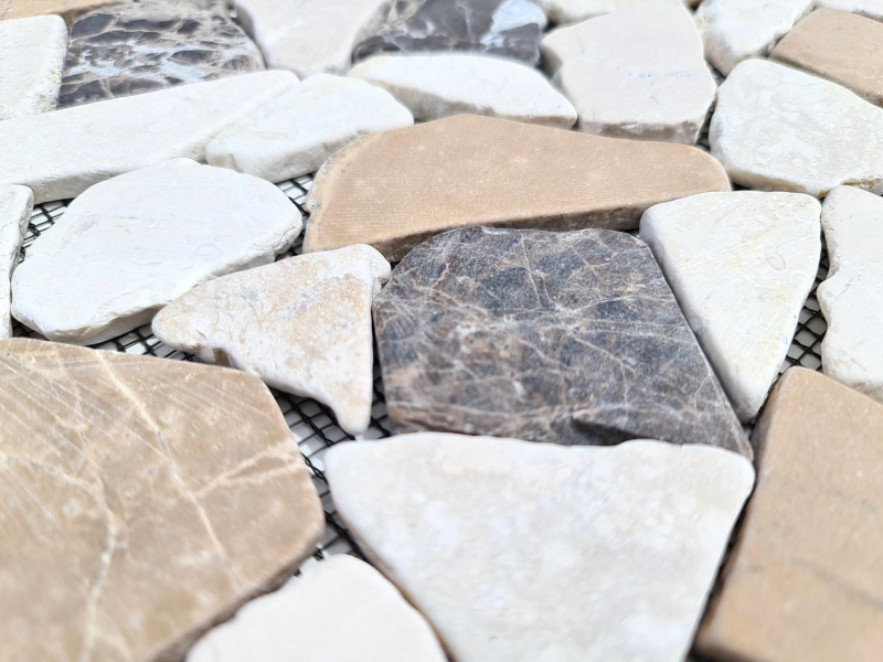Mosaik Fliese Marmor Naturstein beige braun Bruch Ciot CastanaoCream MOS44-30-190_f