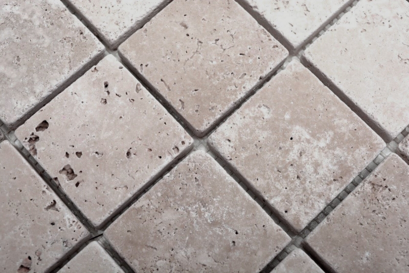 Mosaik Fliese Travertin Naturstein beige Chiaro Antique Travertin MOS43-46048_f