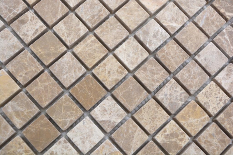 Mosaic tile marble natural stone beige Emperador Light tumbled MOS43-46166_f