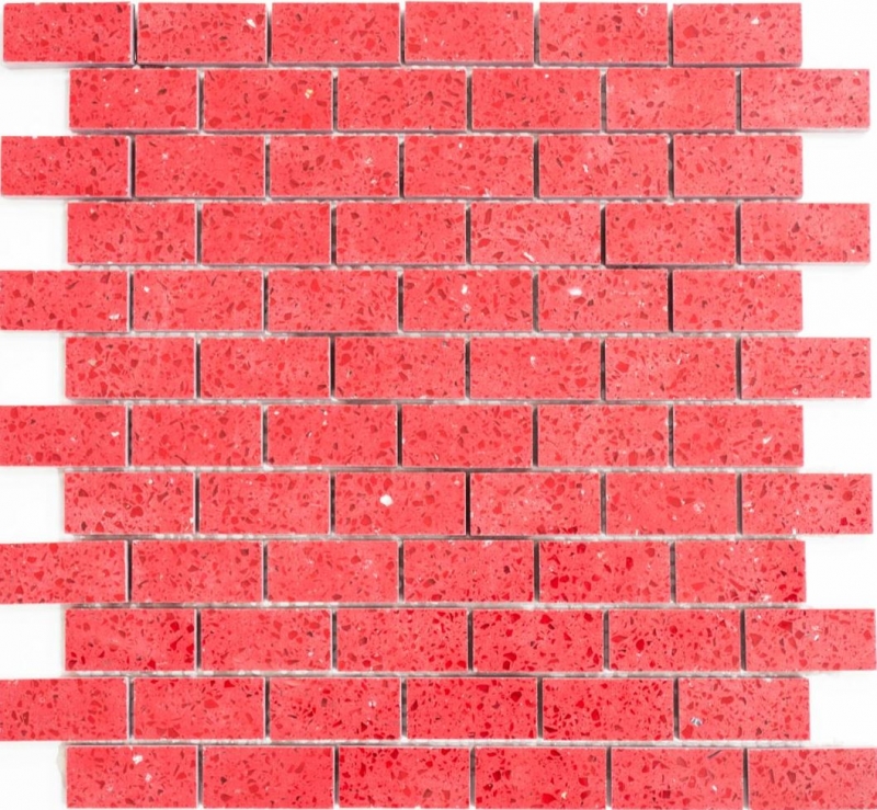 Mosaikfliesen Quarz Komposit Kunststein Brick Artificial rot MOS46-ASMB4_f