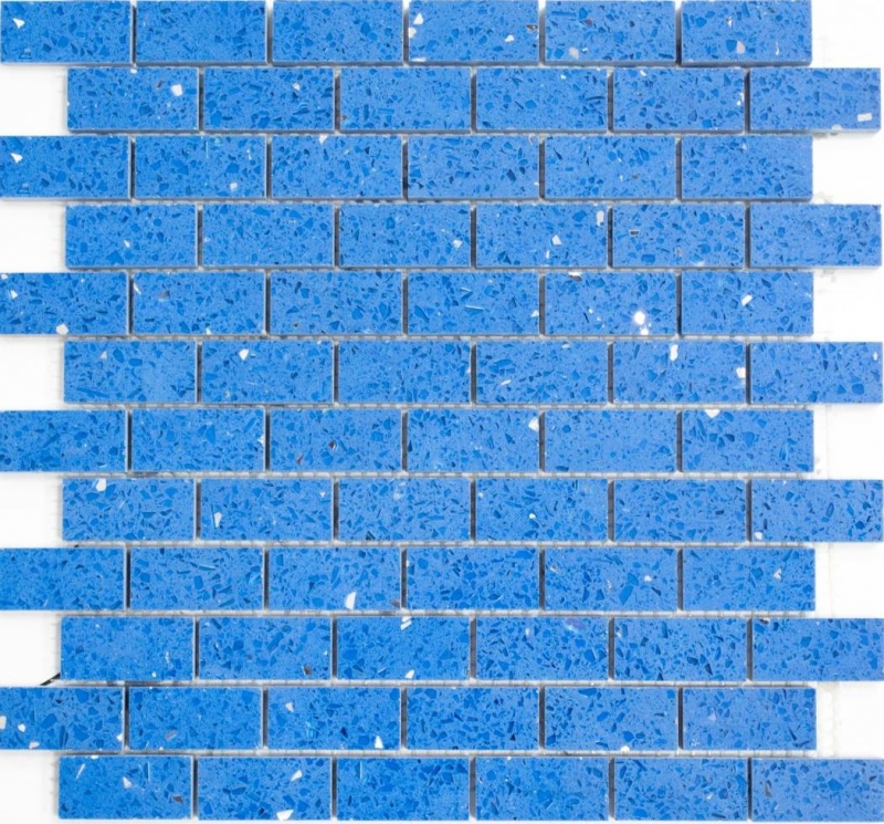 Piastrelle di mosaico quarzo composito pietra artificiale Mattone artificiale blu MOS46-ASMB5_f