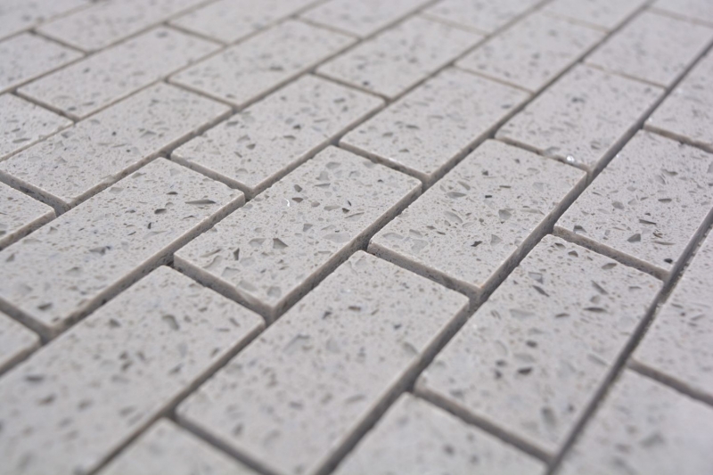 Mosaic tiles quartz composite artificial stone Brick Artifical gray MOS46-0204_f