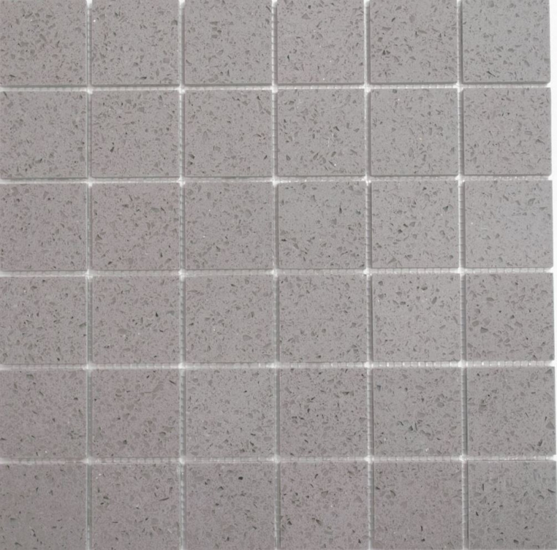 Piastrelle di mosaico quarzo composito pietra artificiale Grigio artificiale MOS46-ASM43_f