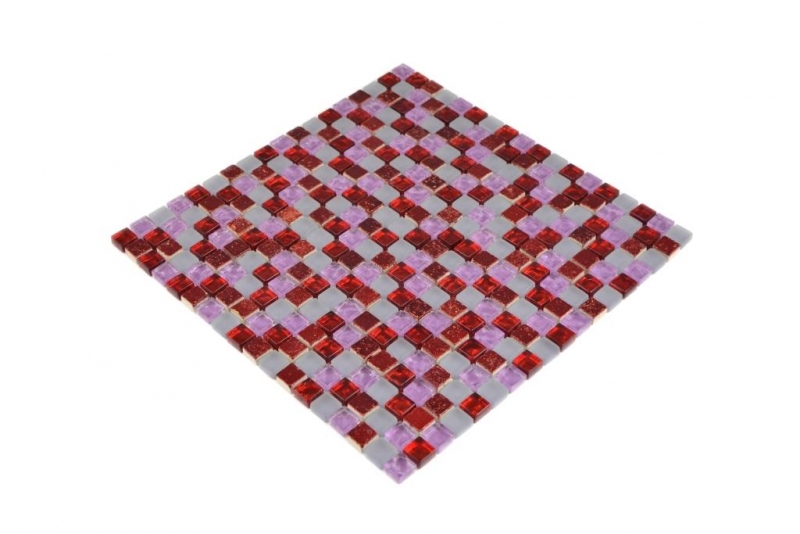 Mosaic tile Translucent red pink white Glass mosaic Crystal Resin red pink white matt MOS92-0911_f