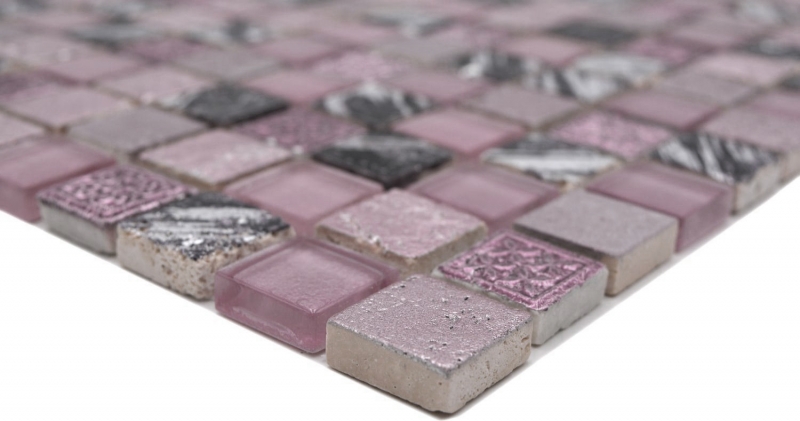 Mosaic tile Translucent pink Glass mosaic Crystal Resin pink BATH WC Kitchen WALL MOS82-1104_f