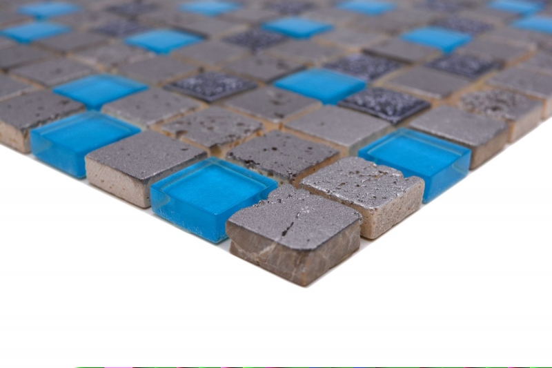 Mosaic tile Translucent blue-grey Glass mosaic Crystal Resin blue-grey MOS82-0402_f