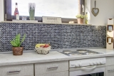 Mosaikfliese Küchenrückwand Transluzent schwarz Brick Glasmosaik Crystal Stein schwarz MOS87-b1128_f