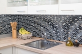 Mosaikfliese Küchenrückwand Transluzent schwarz Brick Glasmosaik Crystal Stein Muschel schwarz MOS87-B03S_f