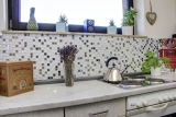 Mosaikfliesen Küchenrückwand selbstklebend Edelstahl weiß Glasmosaik Stahl weiß Glas MOS200-4CM24_f