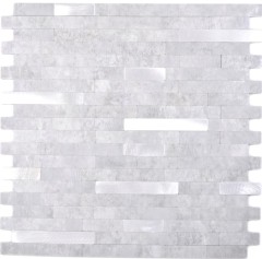 Verbund Vinyl Steinoptik Cement grey/Silver Mosaikfliese Wand Fliesenspiegel Küche Bad MOS200-4GS_f