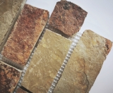 Piastrella di mosaico dipinta a mano ardesia pietra naturale mattone marrone ruggine MOS34-1204_m