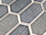 Handmuster Mosaikfliese Keramik Mosaik Hexagonal schwarz glänzend Küchenrückwand Bad MOS11J-479_m