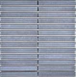 Mosaico Rod in ceramica grigio screziato lucido per bagno MOS24-CS26