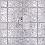 Keramik Mosaik Fliese Mosaikfliesen silber gehämmert Fliesenspiegel Küche MOS16-0207