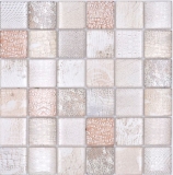 Glass mosaic mosaic tile crocodile cream beige structure kitchen splashback bathroom MOS78-W38