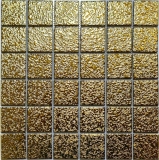 Mosaikfliese Keramik Mosaik Medio uni gold gehämmert Badezimmer Küche Wand MOS16-0707_f