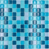 Mosaikfliese Glasmosaik Mix mix blau petrol Küche Badzimmer Fliesenspiegel MOS88-XCE95_f