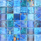 Piastrelle di mosaico Mosaico di vetro Foresta blu turchese Piastrelle backsplash cucina MOS78-W78_f