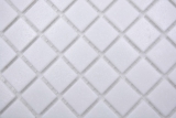 Échantillon manuel Carreau de mosaïque Mosaïque de verre Classic Uni verre uni blanc collé sur papier Mosaïque de piscine MOS200-A01_m