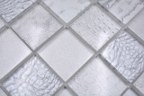 Échantillon manuel Carreau de mosaïque de verre Kombi Forest blanc Fond de cuisine Miroir de carrelage MOS78-W18_m