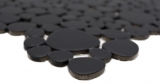 Piastrella di mosaico dipinta a mano mosaico ceramico ciottolo tinta unita nero opaco piastrelle backsplash cucina bagno MOS12-0311_m
