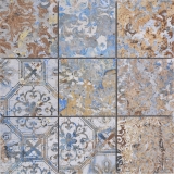 Keramikmosaik Feinsteinzeug stark mehrfarbig matt Wand Boden Küche Bad Dusche MOS23-95CV