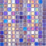 Schwimmbadmosaik Poolmosaik Glasmosaik blau lila mehrfarbig irisierend Wand Boden Küche Bad Dusche MOS220-P55255