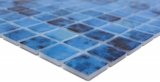 Handmuster Schwimmbadmosaik Poolmosaik Glasmosaik blau changierend glänzend Wand Boden Küche Bad Dusche MOS220-P56255_m