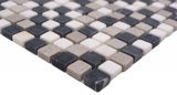 Campione a mano pietra naturale mosaico marmo beige grigio nero opaco parete pavimento cucina bagno doccia MOS38-15-1125_m