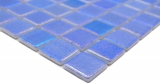 Schwimmbadmosaik Poolmosaik Glasmosaik blau irisierend mehrfarbig glänzend Wand Küche Bad Dusche MOS220-P55252_m