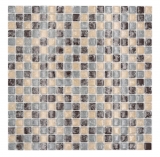Glasmosaik Mosaikfliese gebrochen grau beige braun MOS92-1302