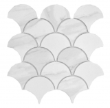 Keramikmosaik weiß matt Steinoptik Mosaikfliese Küchenwand Fliesenspiegel Bad Duschwand MOS13-FS0102_f