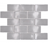 Keramikmosaik grau glänzend Mauerverbandoptik Mosaikfliese Küchenwand Fliesenspiegel Bad Duschwand MOS26-345_f
