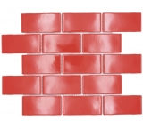Keramikmosaik rot glänzend Mauerverbandoptik Mosaikfliese Küchenwand Fliesenspiegel Bad Duschwand MOS26-567_f