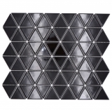 Keramikmosaik schwarz glänzend Dreiecksoptik Mosaikfliese Küchenwand Fliesenspiegel Bad Duschwand MOS13-t59_f